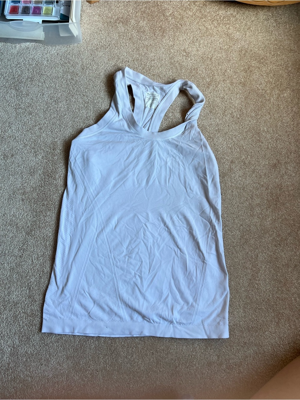 White Athleta Women's Racerback Tank Top - Performance Activewear